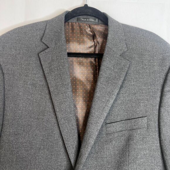 Chaps Dark Gray Single Breasted Two Button Classic Basic Career Blazer Size 44S - Picture 8 of 11